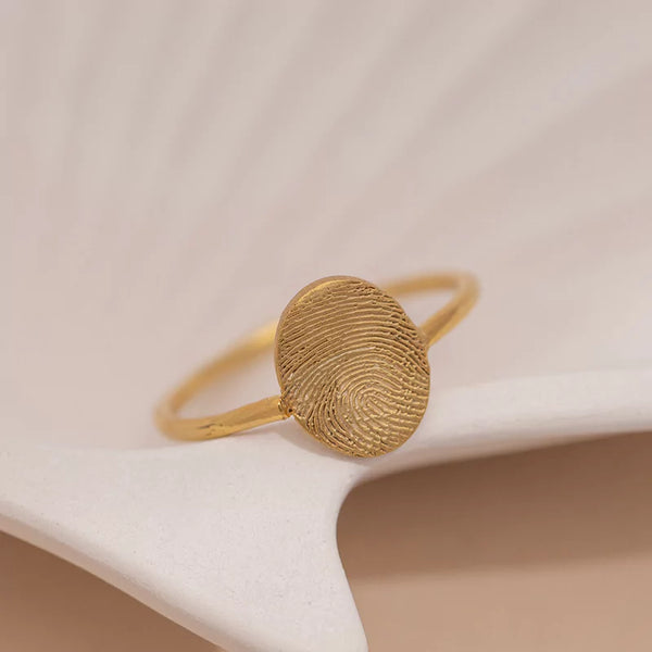 Oval Fingerprint Ring